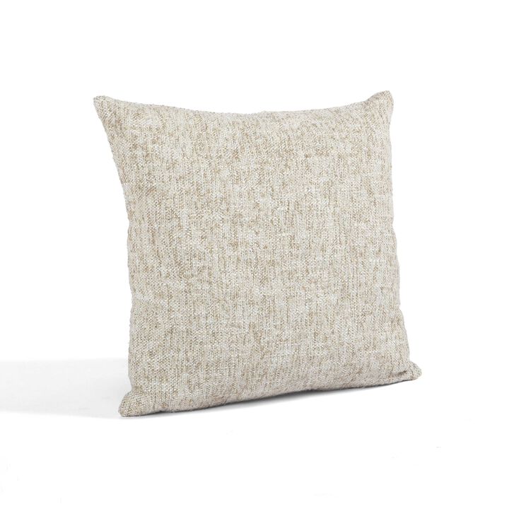 Poh Washed Beige Boucle 16" Square Accent Pillow