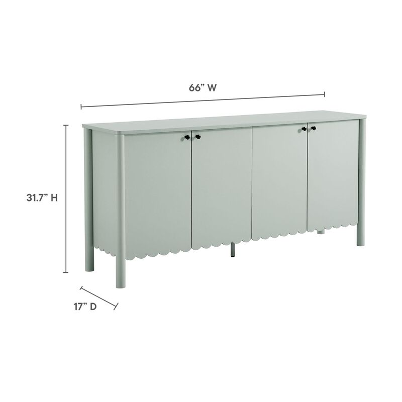 Modway Emmeline 4-Door Scalloped Sideboard in Sage image number 2