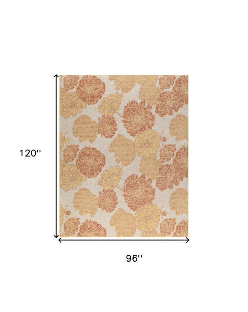 HomeRoots Floral Indoor Outdoor Area Rug image number 6
