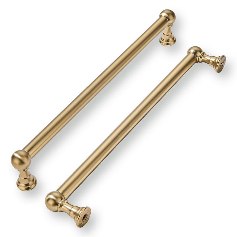 khtumeware 5 Pack 12 Inch Hole Center Champagne Bronze Cabinet Pulls Heavy Duty Solid Satin Brass Cabinet Handles for cabinets D