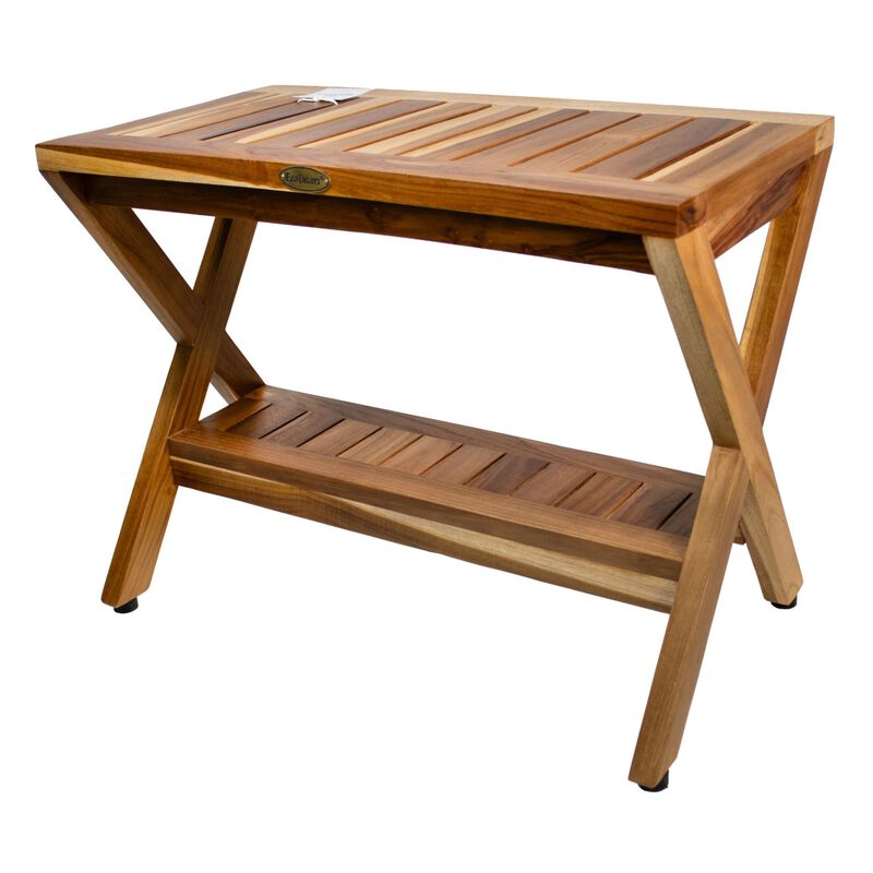 24" Obliquity-X Shower Bench With Shelf image number 0