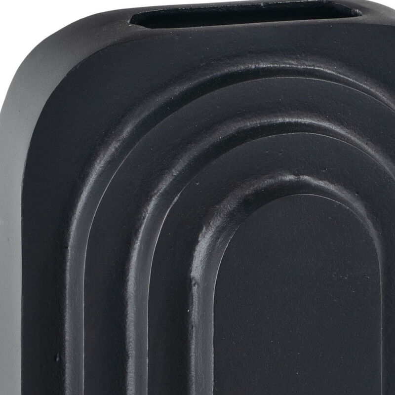 HomeRoots 12" Black Geometric Aluminum Table Vase image number 5