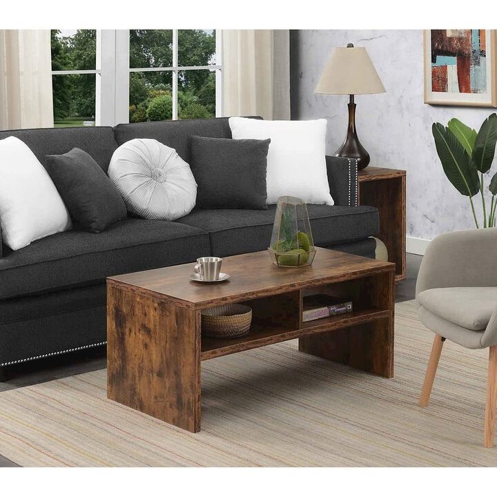 Convenience Concepts Northfield Admiral Deluxe Coffee Table with Shelves, Barnwood