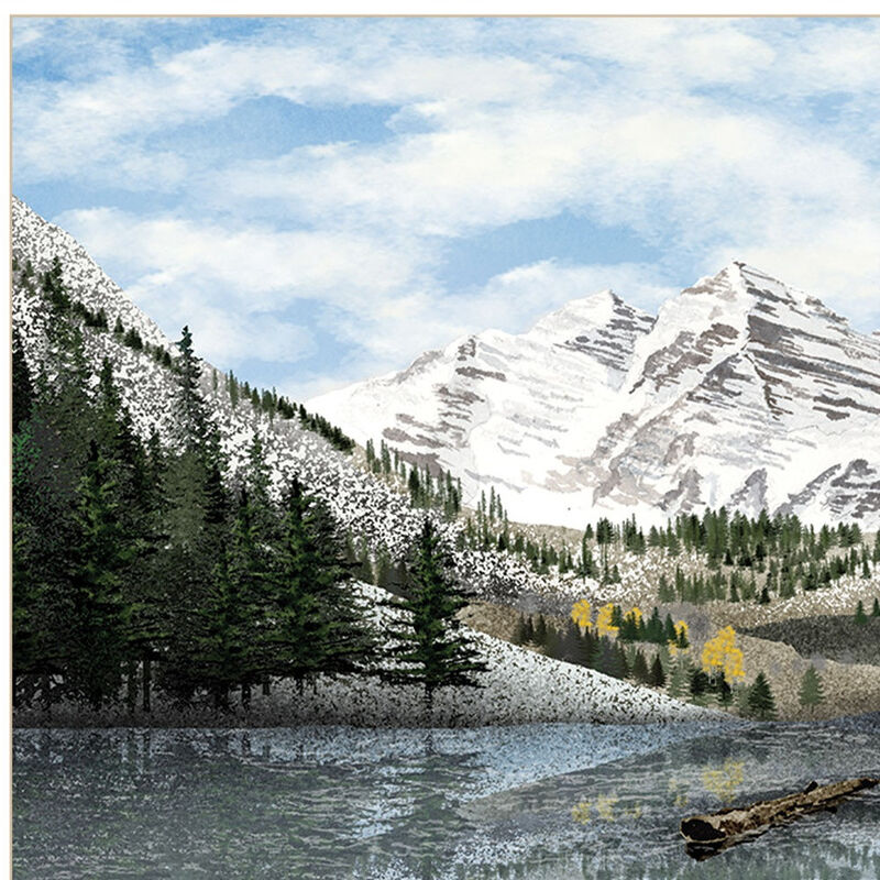 HomeRoots Snowy Mountain Landscape  White Framed Wall Art image number 2