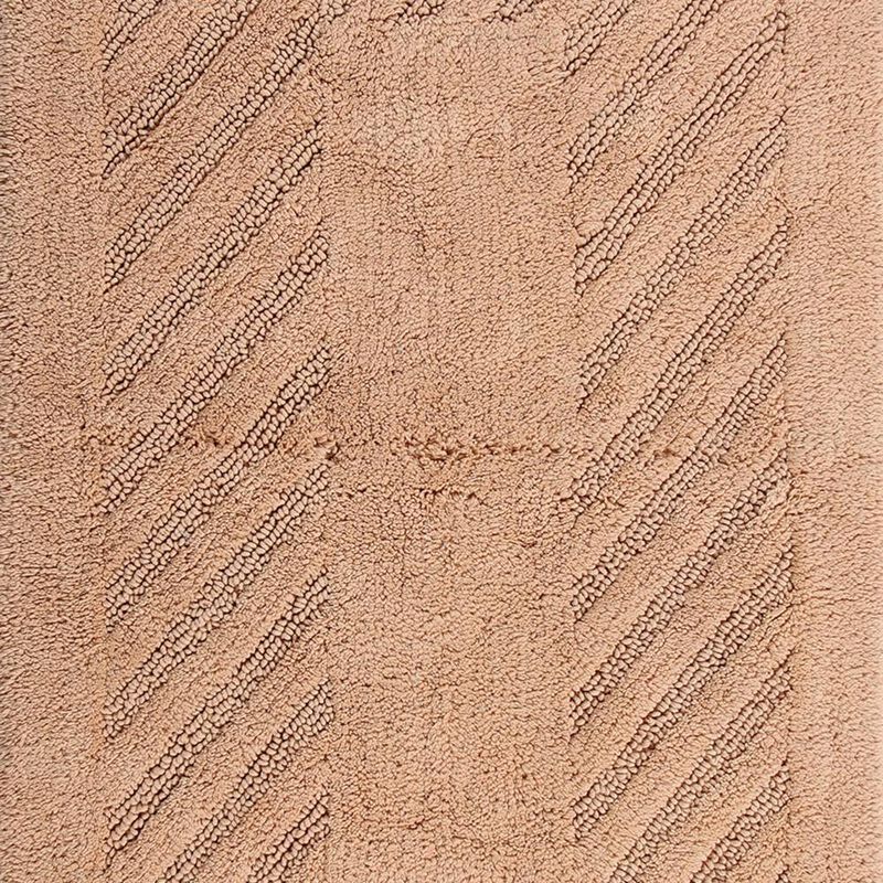 Knightsbridge Diagonal Racetrack 100% Cotton Reversible Bath Rug 20 X 30 Natural