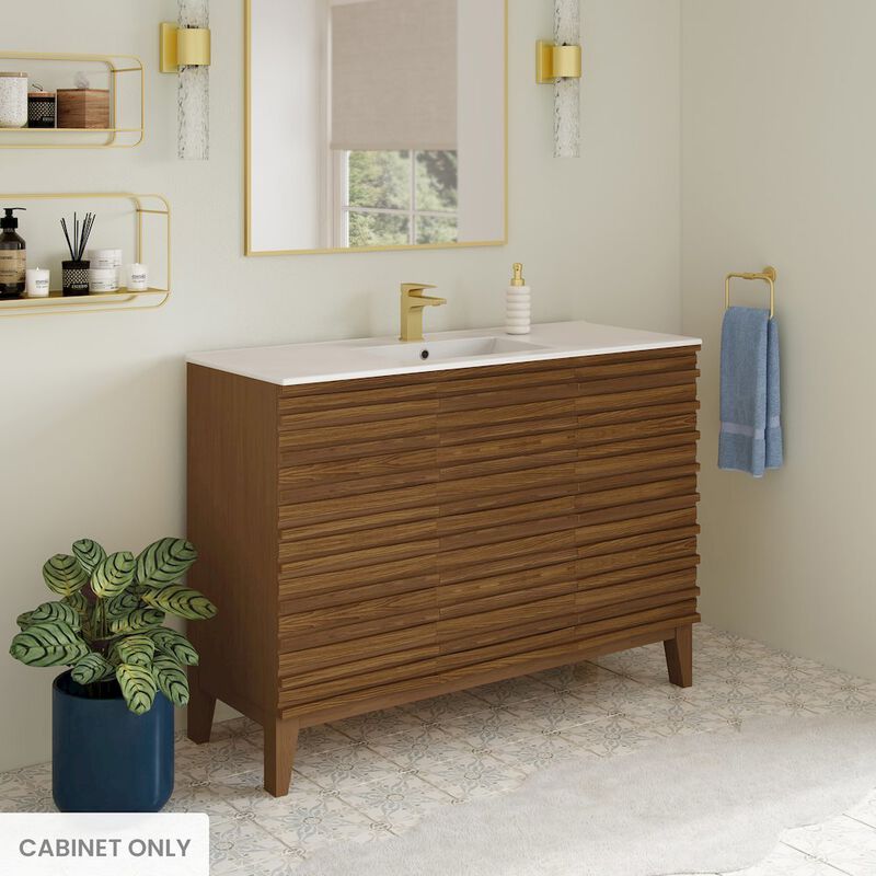 Cascade 48'' Bathroom Vanity in Brown Oak- Cabinet Only image number 1