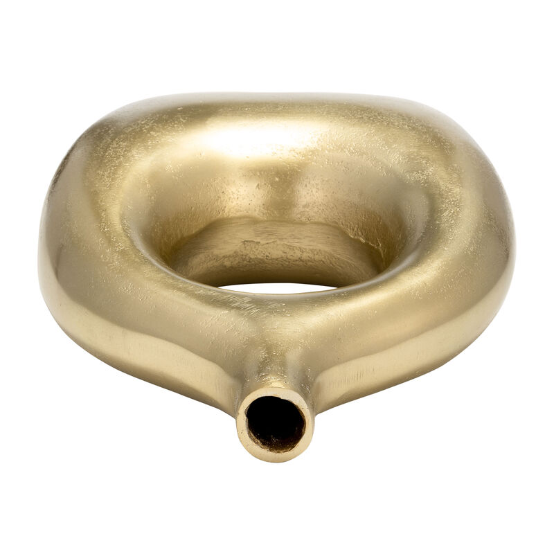 Metal 10" Open Cut Vase, Gold image number 5