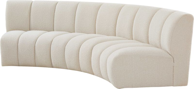 Meridian Furniture Infinity Cream Boucle Fabric 3pc. Modular Sectional image number 2