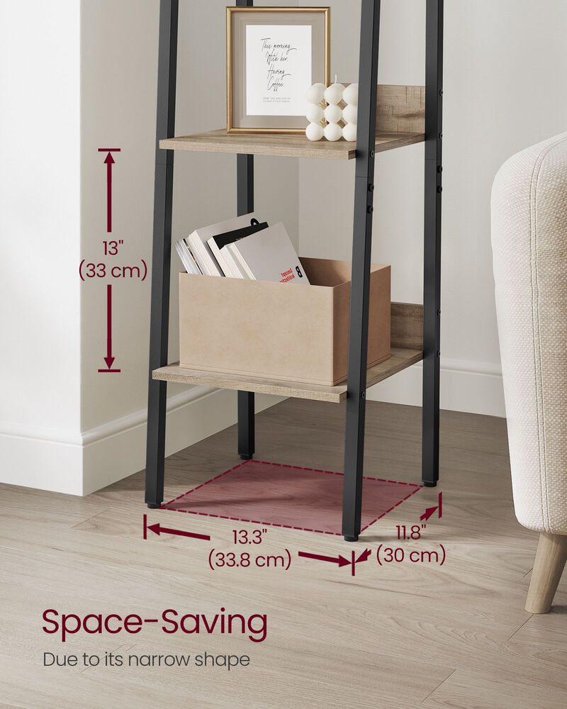 Narrow 5-Tier Ladder Shelf Freestanding Storage for Stylish Spaces
