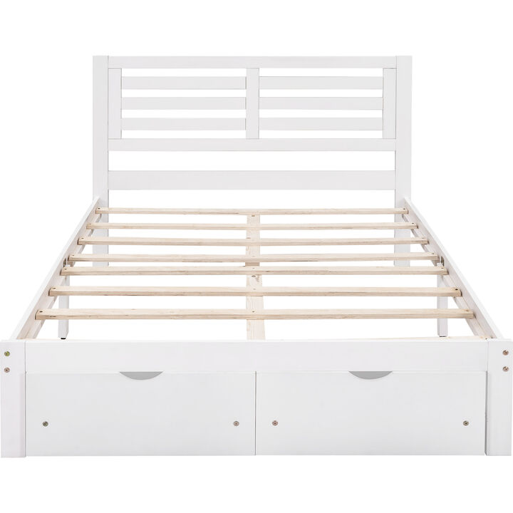 Merax Full Size Platform Bed with Drawers
