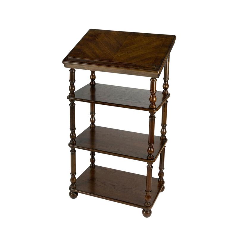 Butler Specialty Alden 4-Tier Library Stand, Medium Brown image number 0
