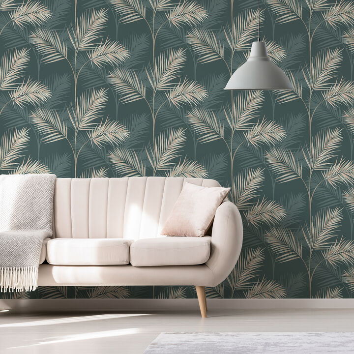 South Beach Evergreen Fronds Wallpaper