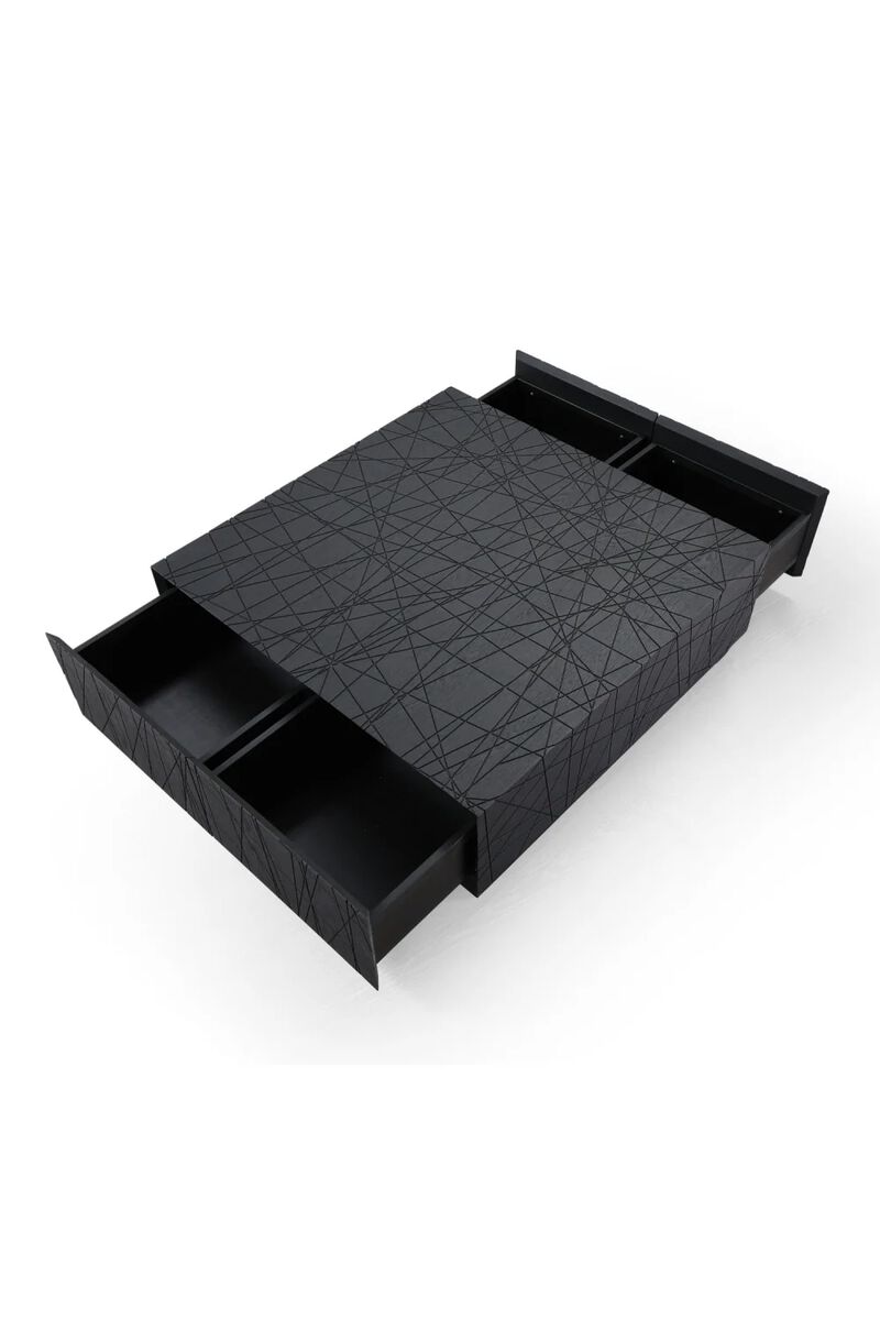 Black Square 4-Drawer Coffee Table | OROA Modern Kenda image number 4