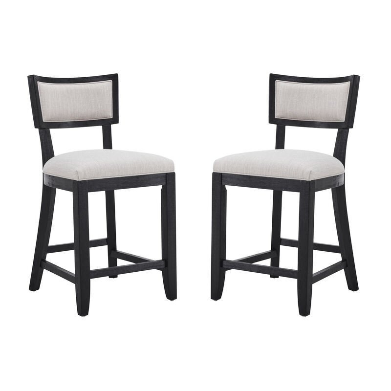 Merax Upholstered Counter Height Bar Stools