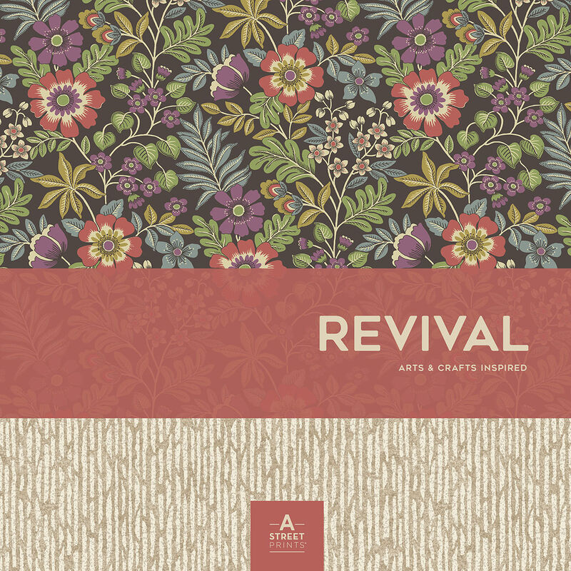 Selwyn Flock Dark Blue Floral Wallpaper image number 4