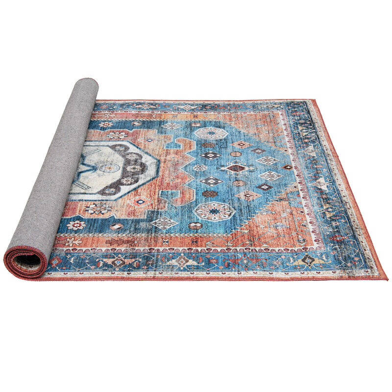 5 x 7 Inch Non-Shedding Distressed Vintage Indoor Area Rug image number 6