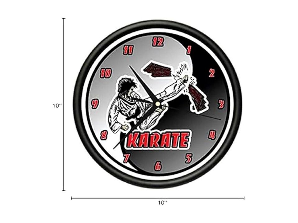 Karate Martial Arts Black Belt Uniform Wall Clock Home Decor