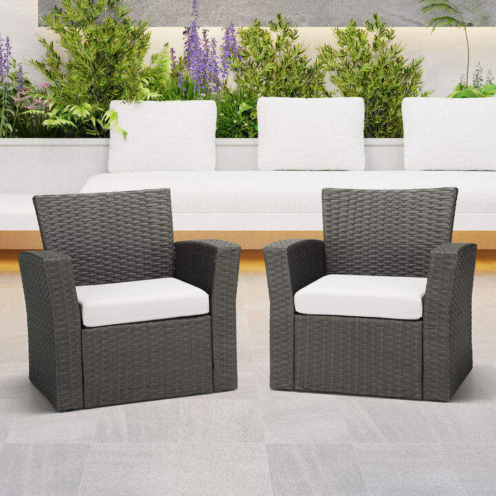 WestinTrends Outdoor Patio Furniture Seat Chair Square Cushions Set of 2, 20" x 19"