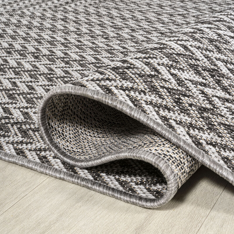 Chevron Modern Concentric Squares Indoor/Outdoor Area Rug