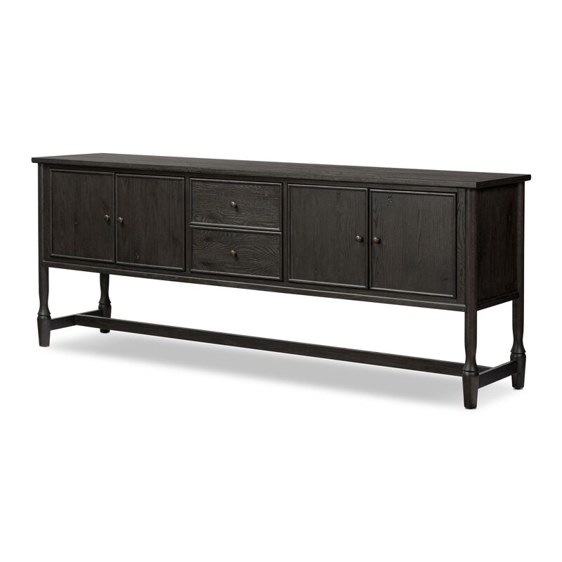 Bari 84" Cracked Smoked Black Sideboard