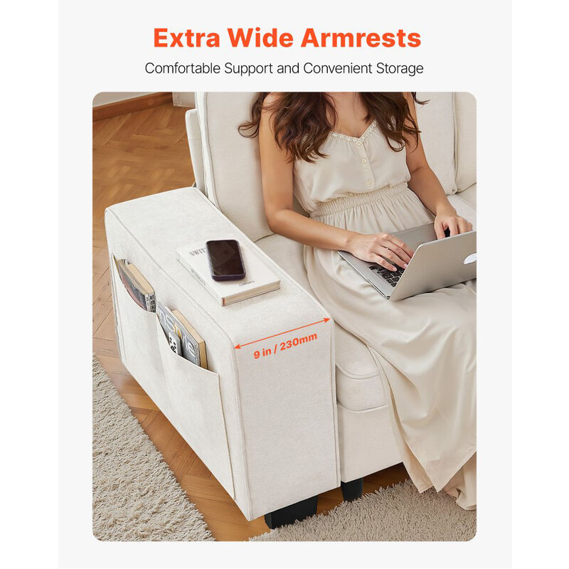 Modern 3-Seater Modular Sofa, Comfy Deep Seat Couch with Storage for Living Room image number 4