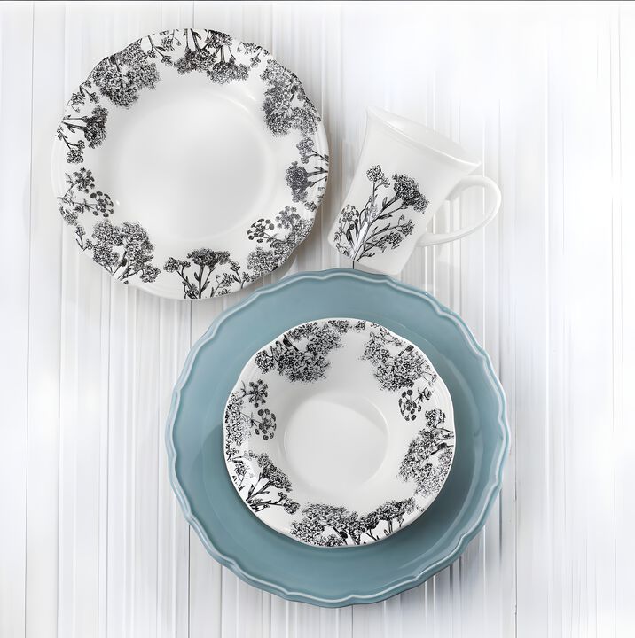 Euro Ceramica Savannah Collection 16 Piece Elegant Ceramic Dinnerware Set, Service for 4