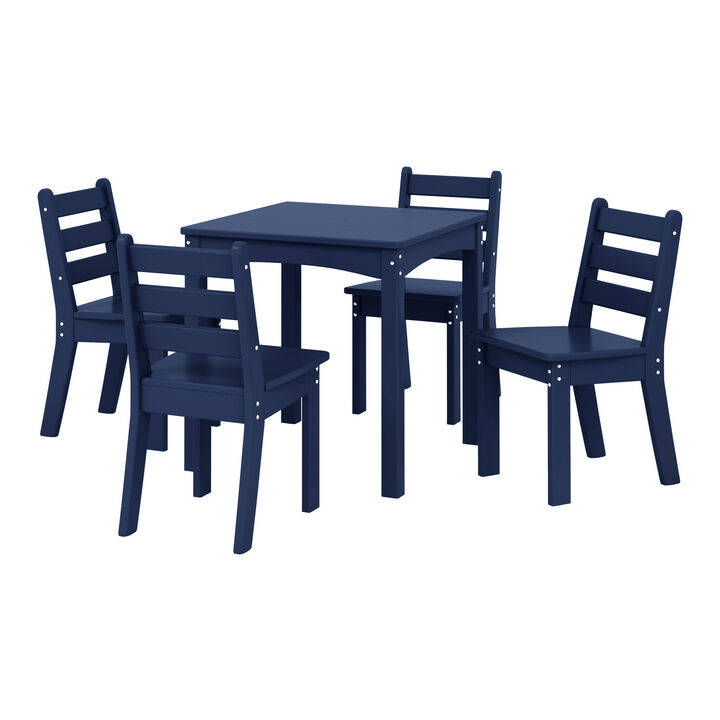 WestinTrends Kids 5-Piece HDPE Dining Table and Chairs Set