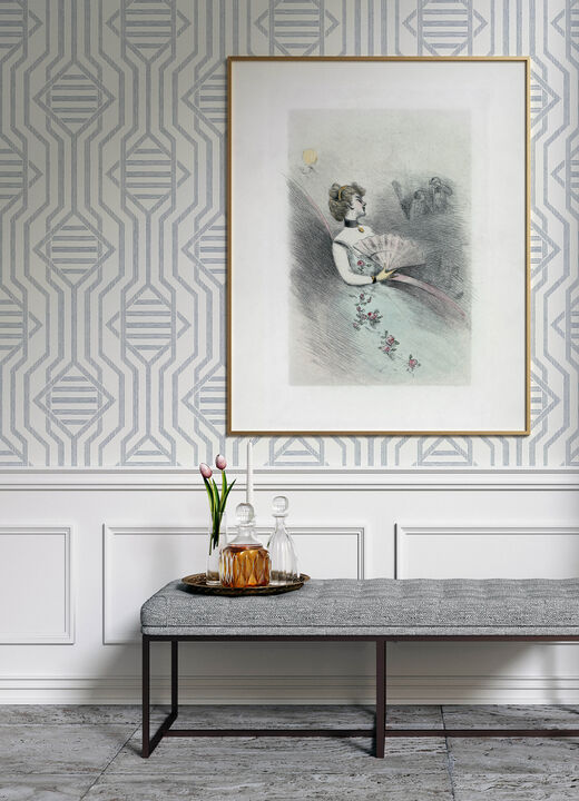 Essex Dark Blue Geometric Wallpaper (Set of 2)