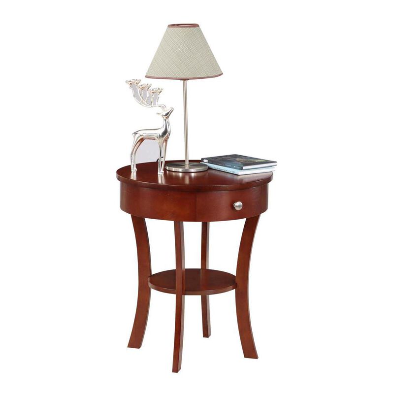 Convenience Concepts Classic Accents Schaffer 1 Drawer End Table with Shelf, Mahogany