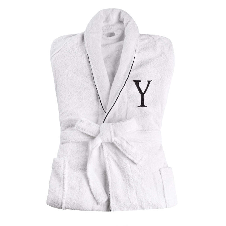 Cotton Embroidered Bath Robe with Letter Y for Men and Women