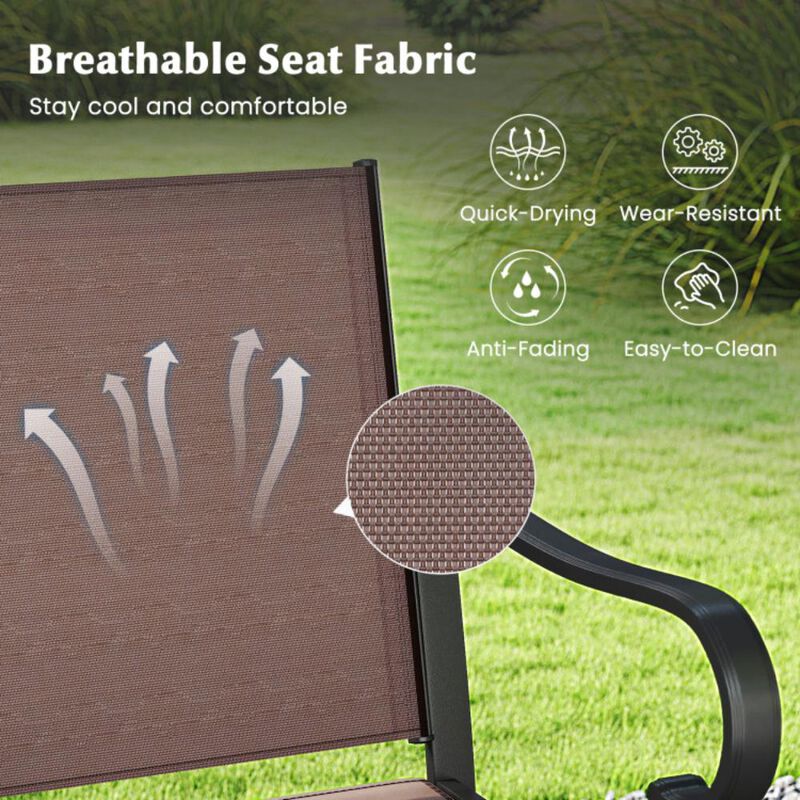 Hivvago Outdoor Counter Height Bar Stools with Breathable Mesh Fabric