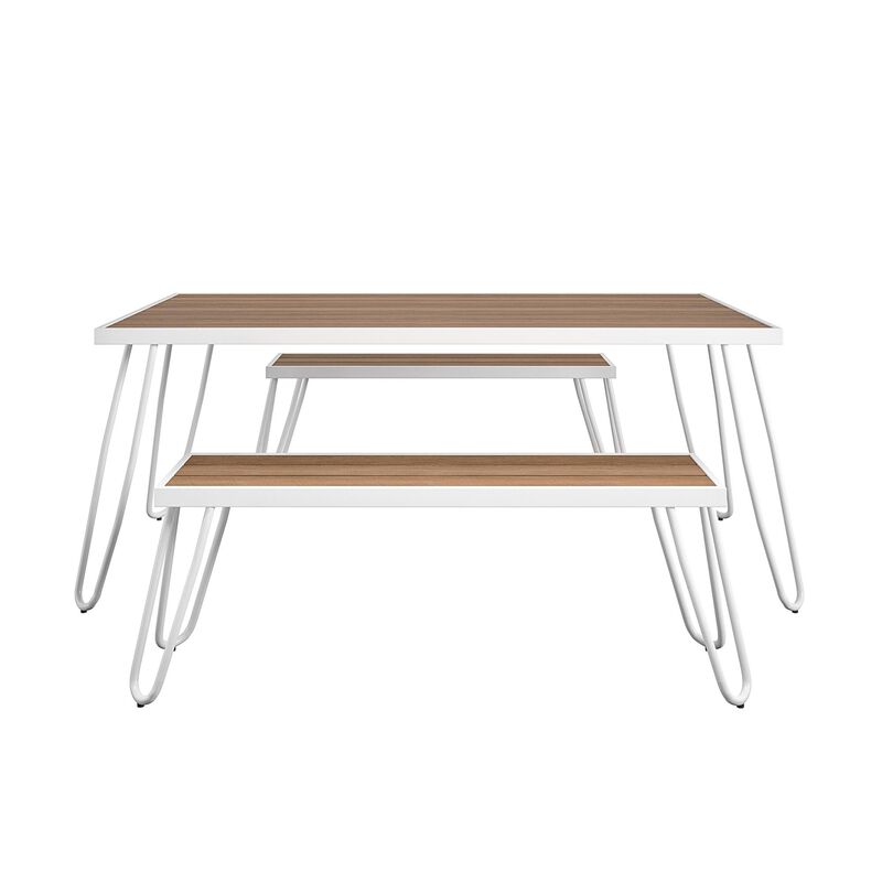 Paulette Outdoor/Indoor Table and Bench Set