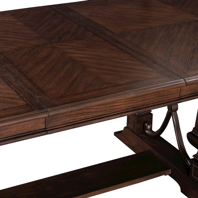 Liberty Furniture Table for Dining Room with 20" Self Storing Leaf - Chateau Brown Hickory Wood image number 5