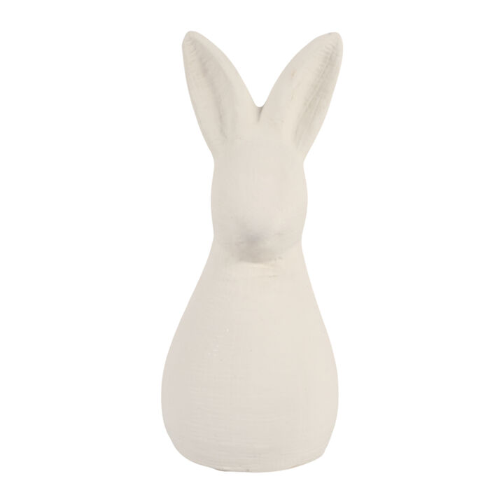 9x4" Textured Terracotta Bunny, Ivory