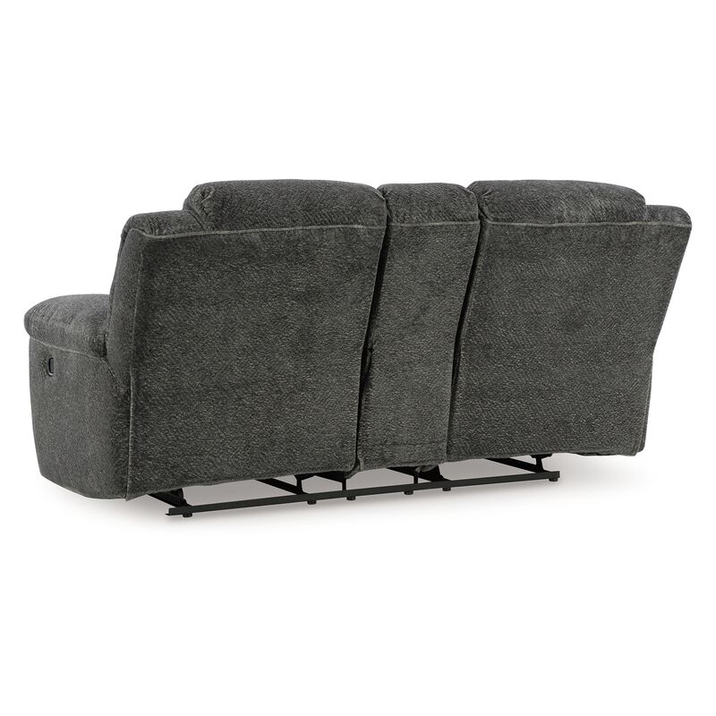 Briar Manual Double Reclining Loveseat, Dark Gray Polyester, 80 Inch