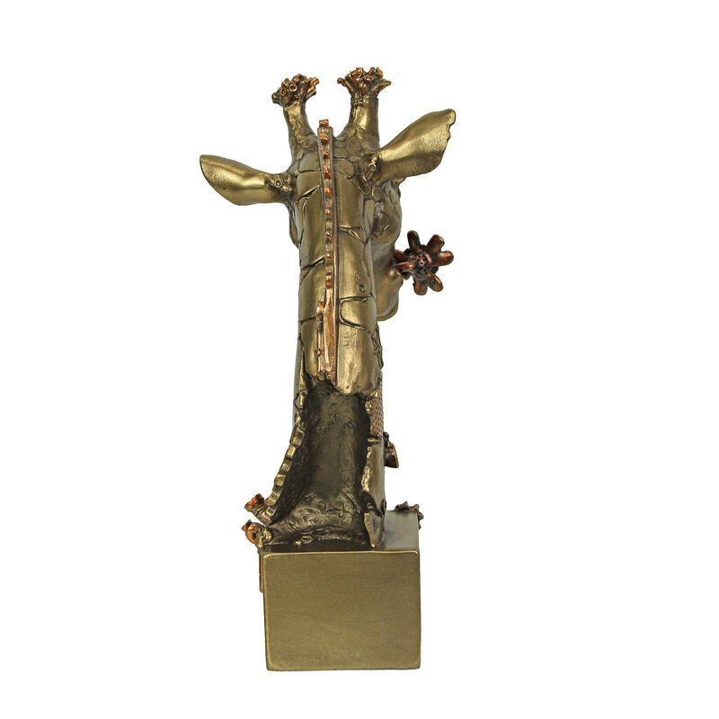 Resin Bronze Finish Steampunk Giraffe Sculpture Home Decor Statue Figurine Art image number 4