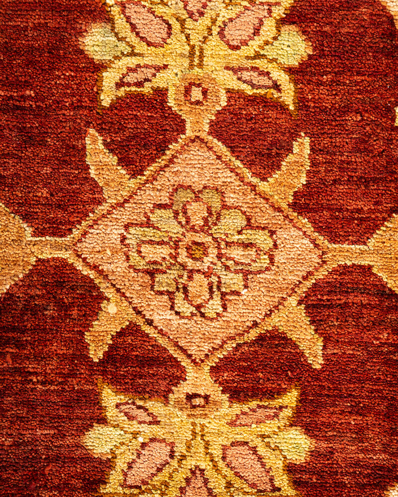 Eclectic, One-of-a-Kind Hand-Knotted Area Rug  - Orange, 9' 1" x 11' 10"