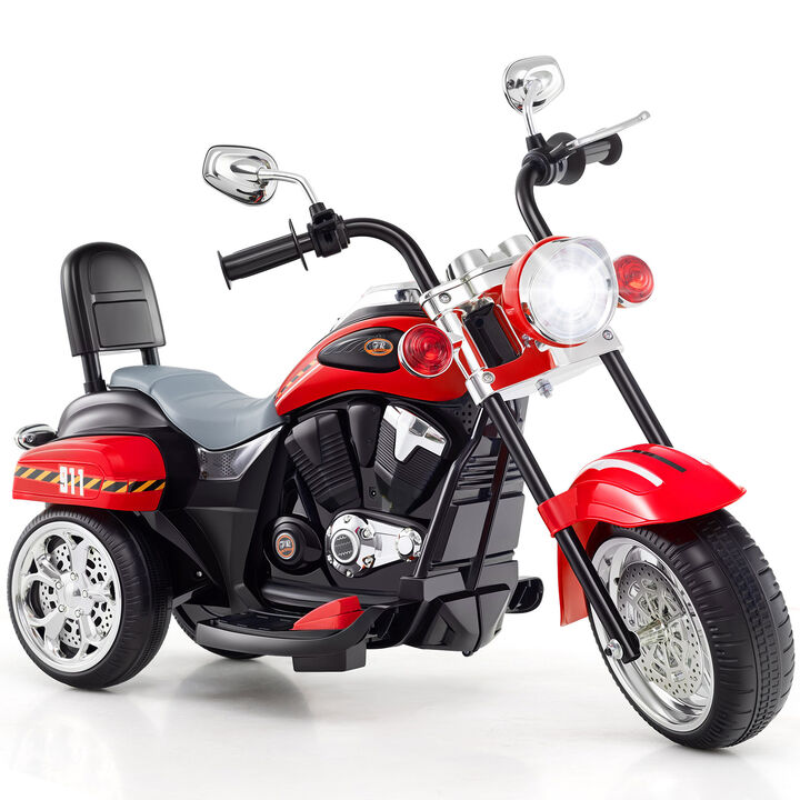 6V Toddler Electric Ride-On Bike with 3 Wheels, Horn and Front Headlight