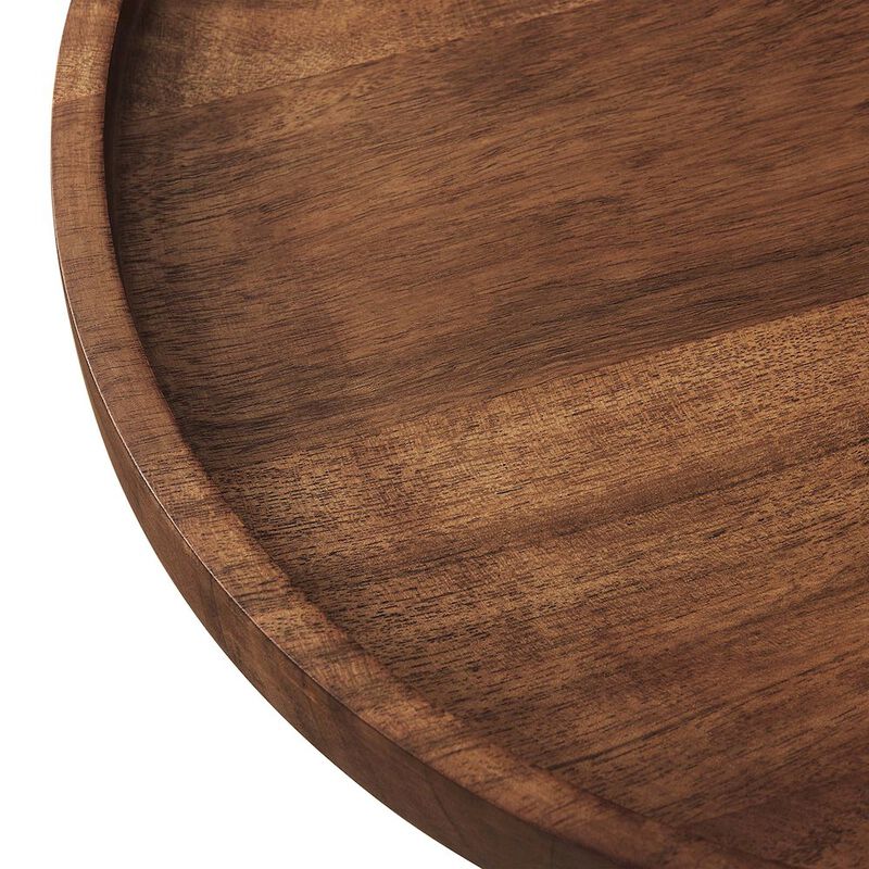 Amina Round Acacia Wood Side Table image number 7