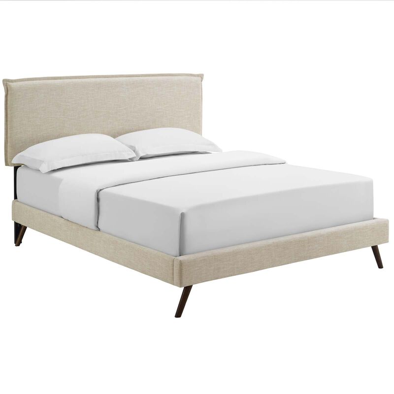 Modway - Amaris Queen Fabric Platform Bed with Round Splayed Legs image number 0