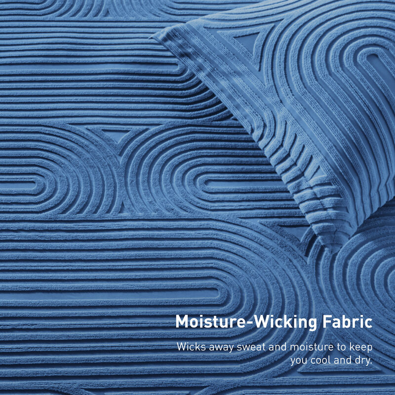 Racetrack Performance Queen Duvet and Sham Set in Blue image number 3