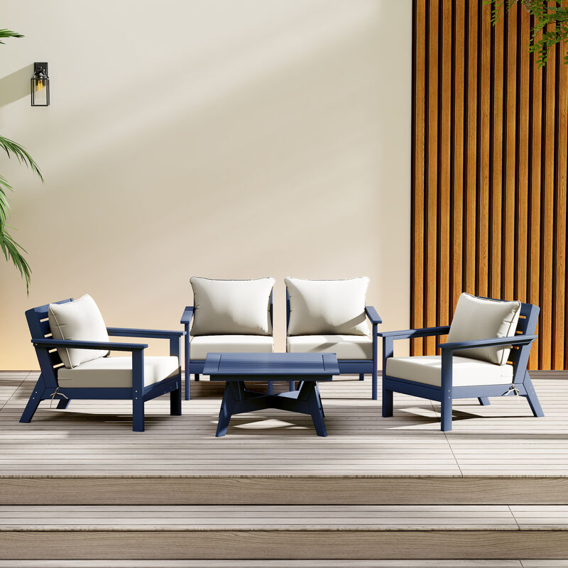 WestinTrends Outdoor 5-Piece Modular Sectional Patio Furniture Sofa Set image number 1
