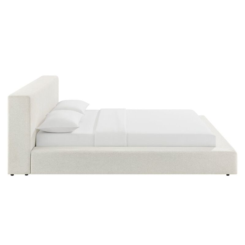 Luma Chenille Upholstered Queen Platform Bed Frame image number 4