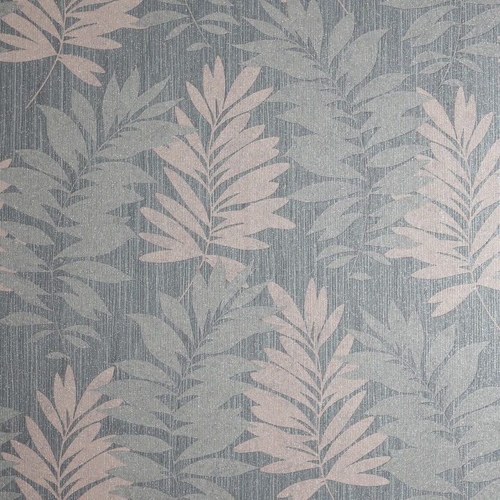 Bernis Slate Palm Leaf Wallpaper