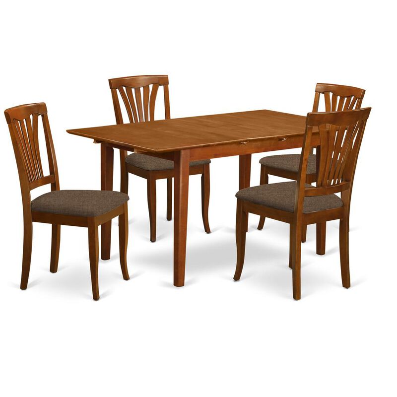 5 Pc small dinette set - Table with Leaf and 4 Kitchen Dining Chairs