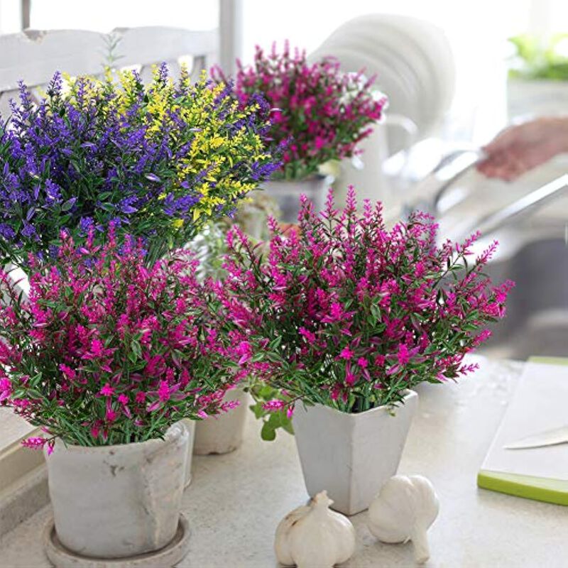 24 Bundle Lavender Artificial Hanging Flowers UV Resistant Outdoor Window Box image number 3