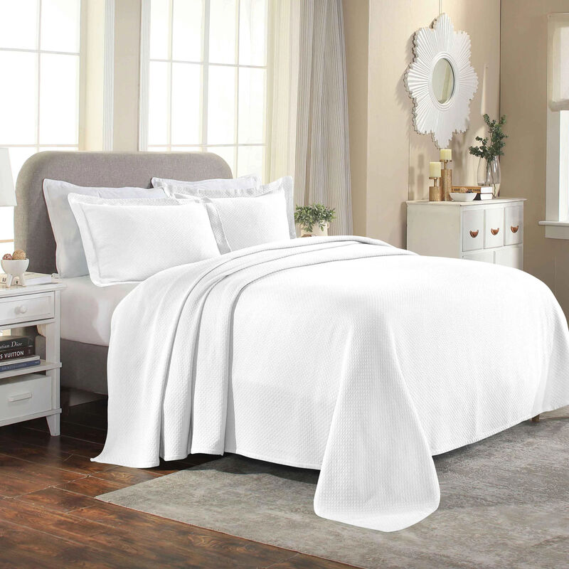 Lightweight Cotton Bedspread Set with Diamond Matelasse Design image number 0