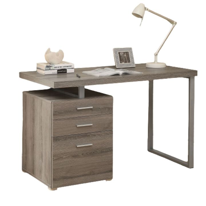 Hivvago Modern Left or Right Facing Home Office Computer Desk in Dark Taupe
