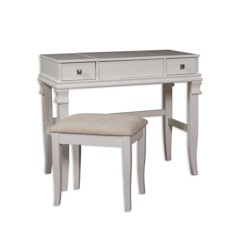 Linon Angela White Vanity Set