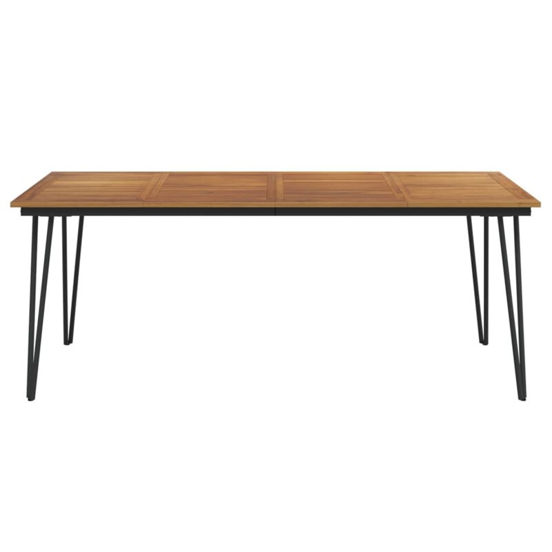 vidaXL Patio Table with Hairpin Legs 78.7"x35.4"x29.5" Solid Wood Acacia
